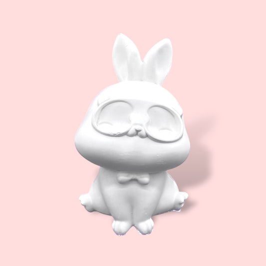 Rabbit with Glasses - DIY Plaster Figurine Painting Kit