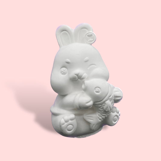 Rabbit holds Fish - DIY  Figurine Painting Kit