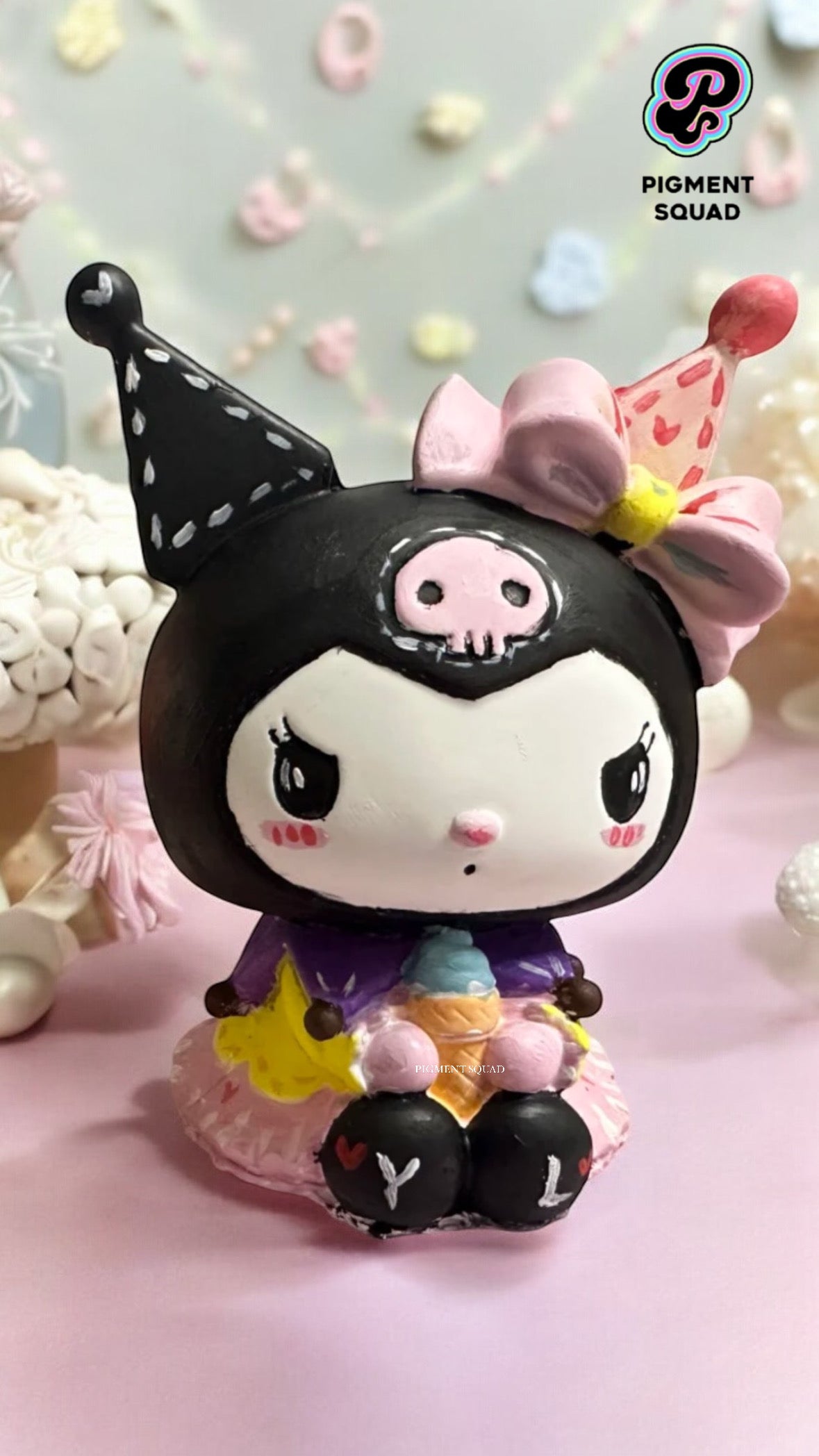 Kuro with Ice Cream - DIY Plaster Figurine Painting Kit