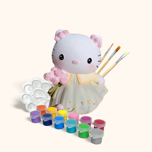 Bowtie Cat Tulip Bouquet - DIY Figurine Painting Kit
