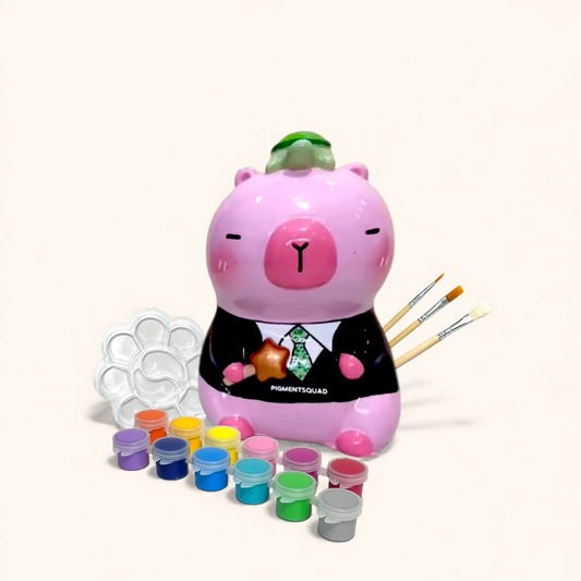 Capybara Turtle Hat - DIY Plaster Figurine Painting Kit