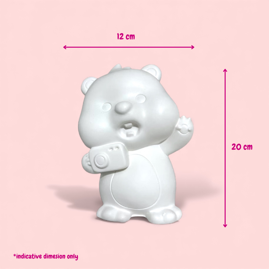 Beaver with Camera - DIY Plaster Figurine Painting Kit