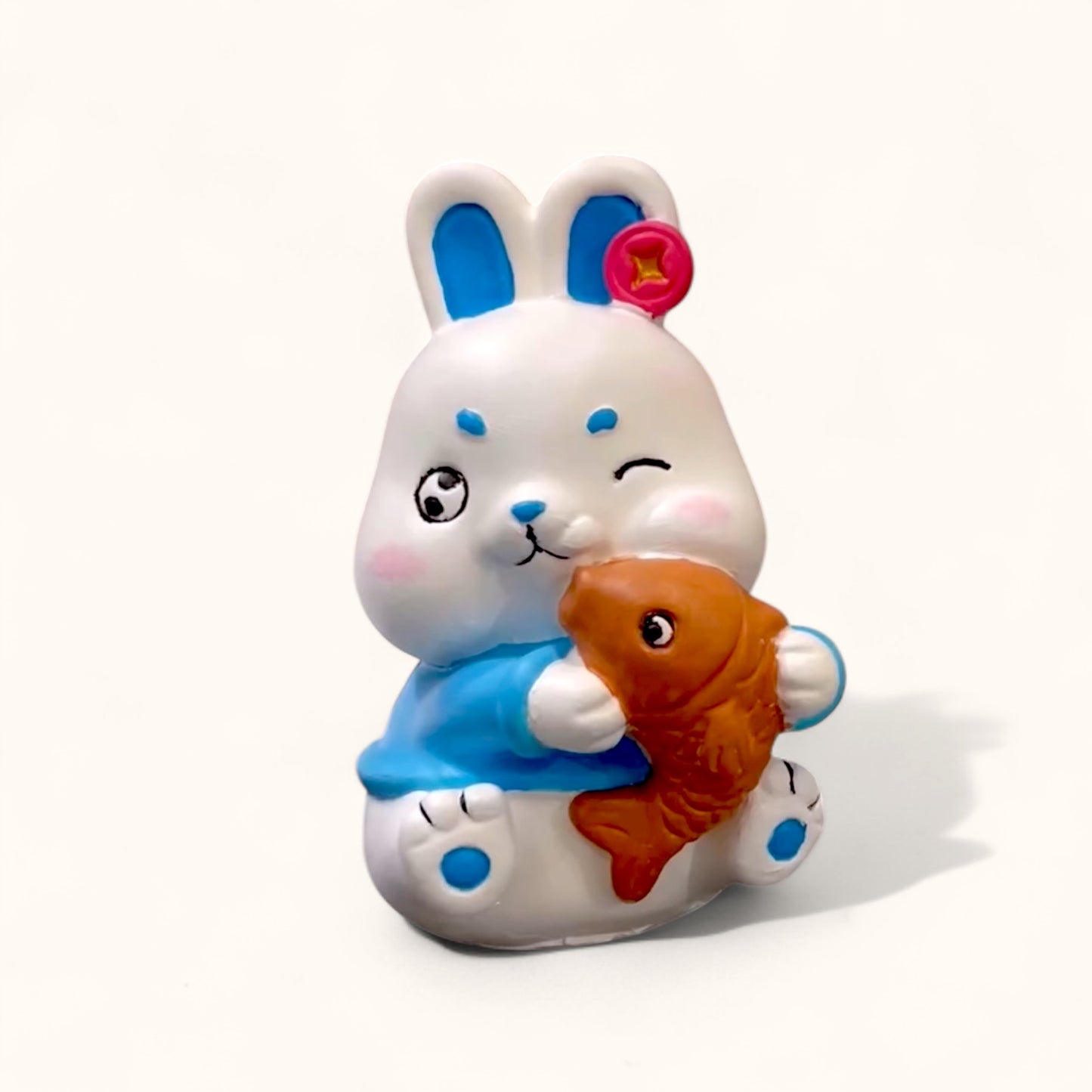 Rabbit holds Fish - DIY  Figurine Painting Kit