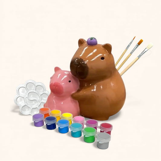 Capybara Mother & Child - DIY Figurine Painting