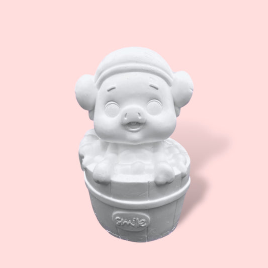 Piggy in Bathtub - DIY  Figurine Painting Kit