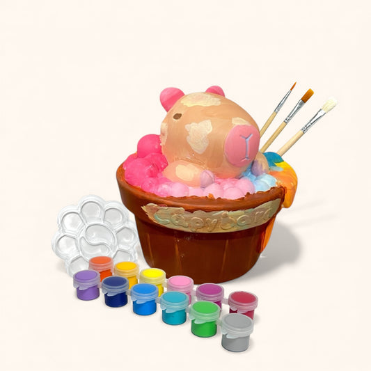 Capybara Bathtub - DIY Figurine Painting Kit