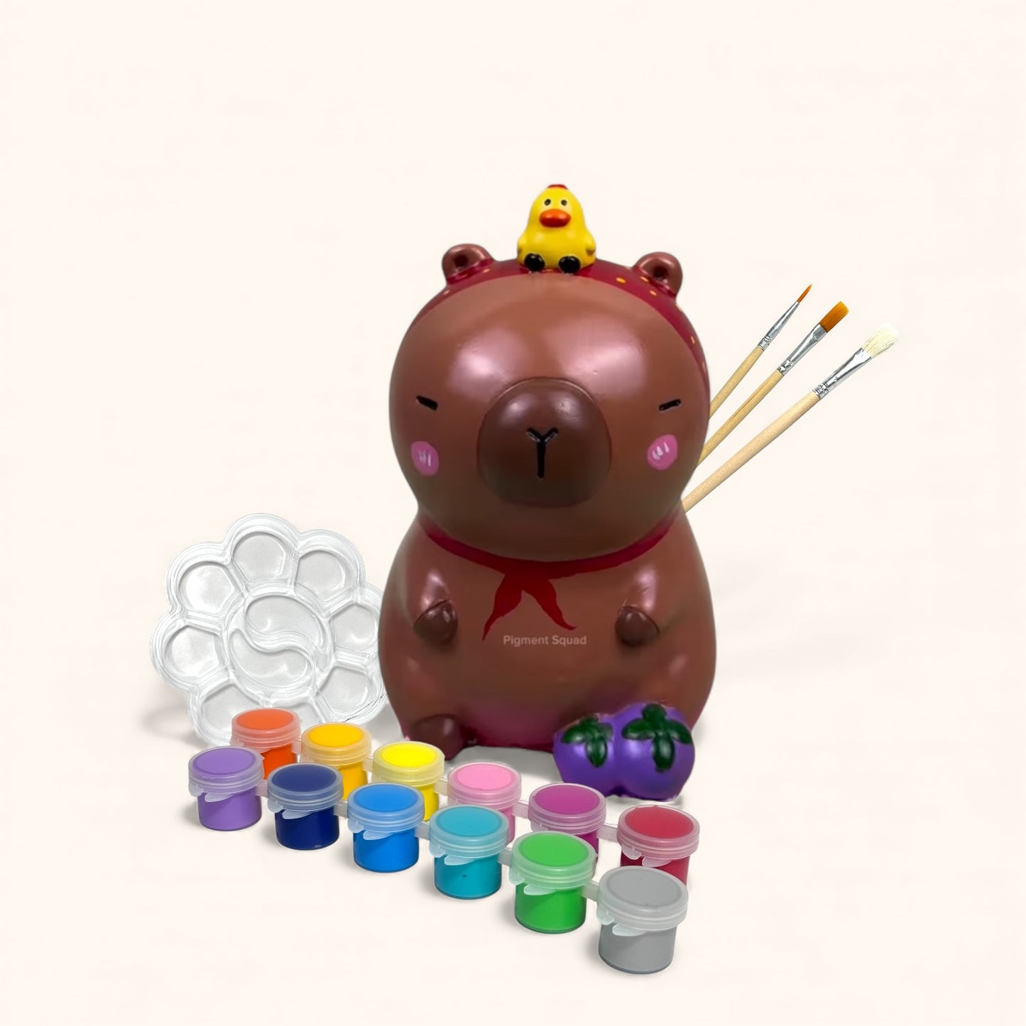 Capybara Chicken Hat - DIY Figurine Painting Kit