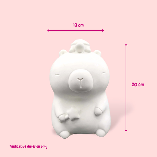 Capybara Turtle Hat - DIY Plaster Figurine Painting Kit