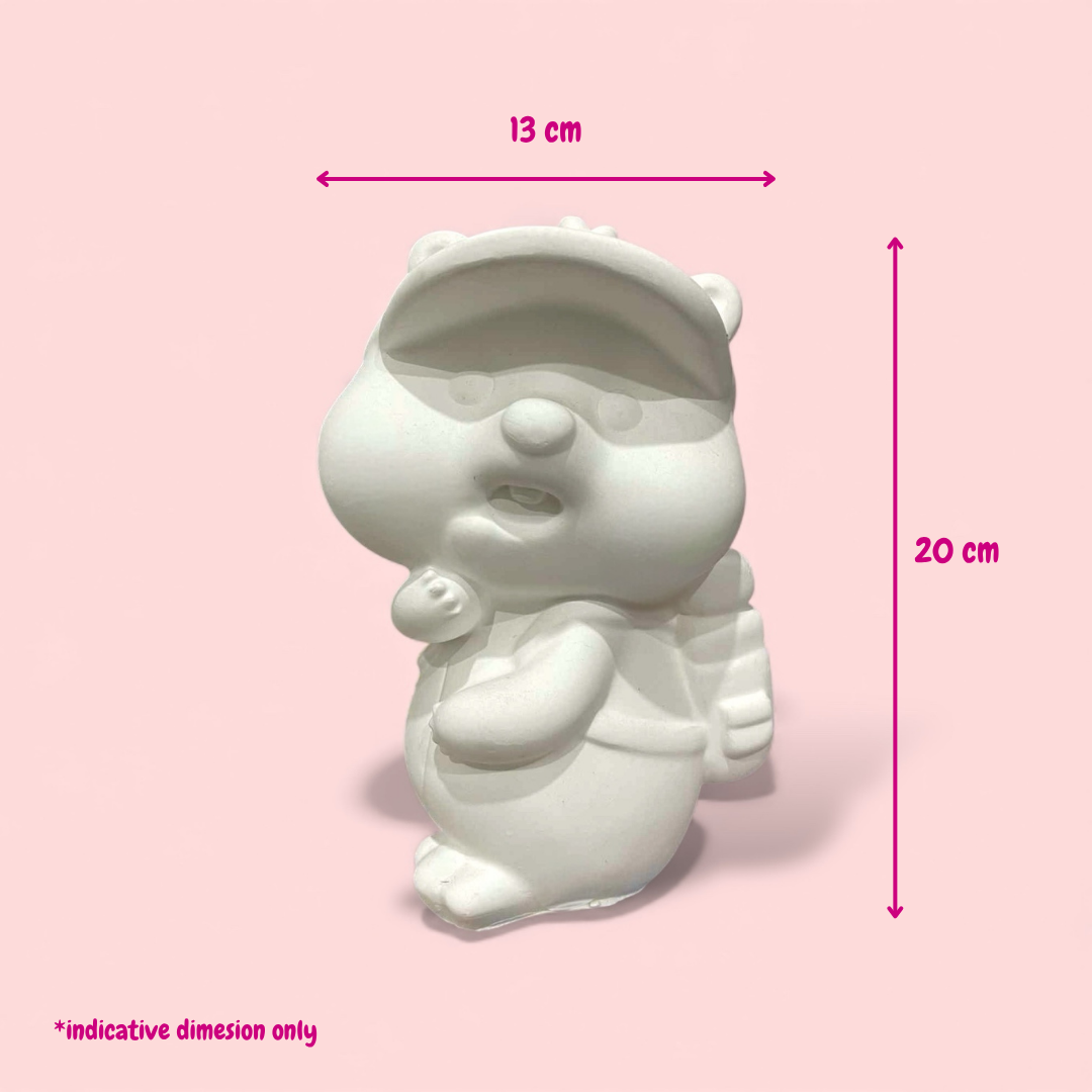 Beaver with Bag - DIY Plaster Figurine Painting Kit