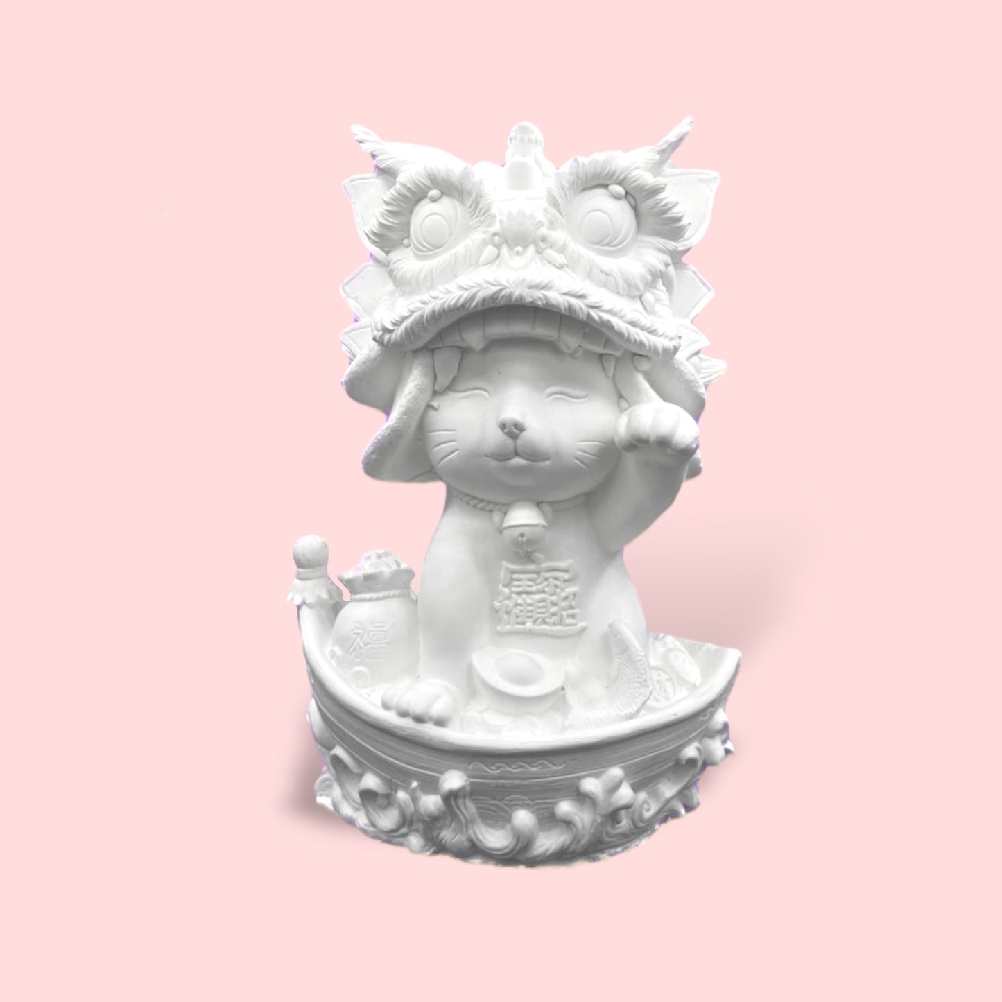 Lucky Cat Lion Dance - DIY Plaster Figurine Painting Kit