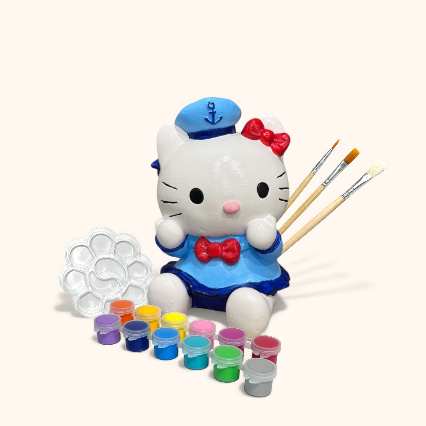 Bowtie Cat Sailor - DIY Figurine Painting Kit