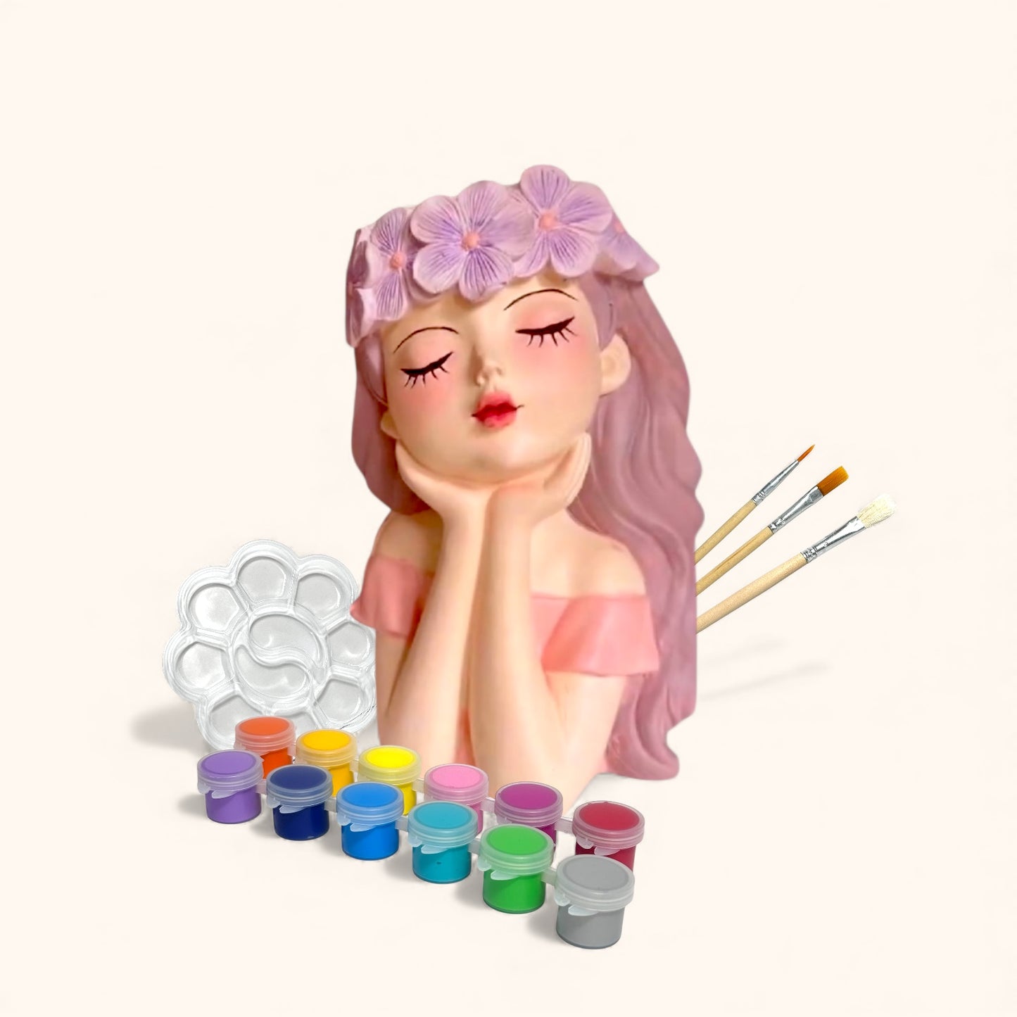Pot Lady 1 - DIY Plaster Figurine Painting Kit