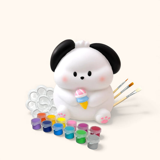 Rabbit with Ice Cream - DIY Plaster Figurine Painting Kit