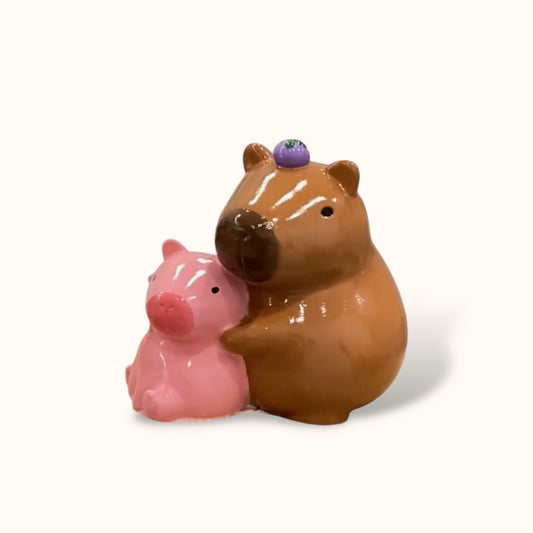 Capybara Mother & Child - DIY Figurine Painting