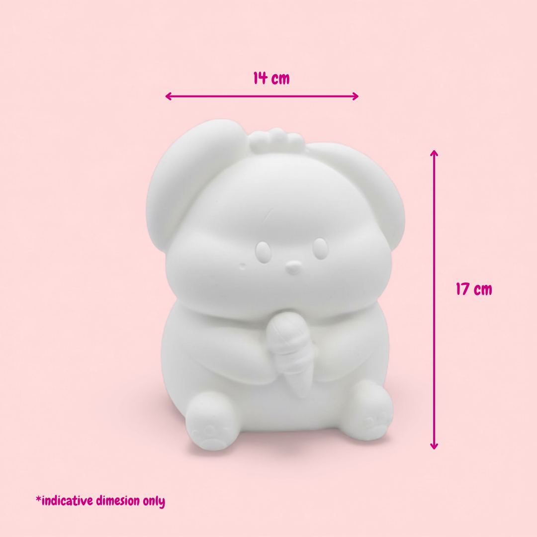 Rabbit with Ice Cream - DIY Plaster Figurine Painting Kit